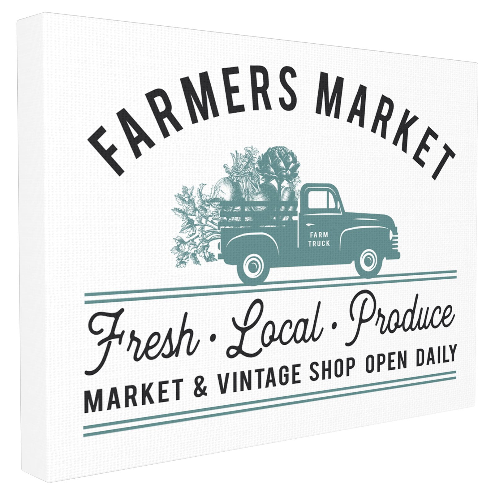 Vintage Farmers Market Sign with Ebony Wood Frame
