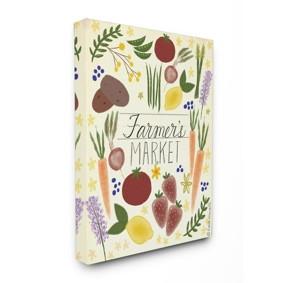 The Stupell Home Decor Collection Farmers Market Vegetable Illustration Wall Art