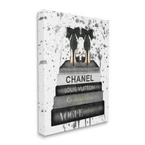 The Stupell Home Decor Collection Fashion Books with Bow Heels Canvas Wall Art