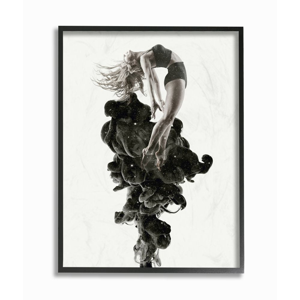 The Stupell Home Decor Collection Female Figurative Abstract Illustration Framed Giclee Texturized Art