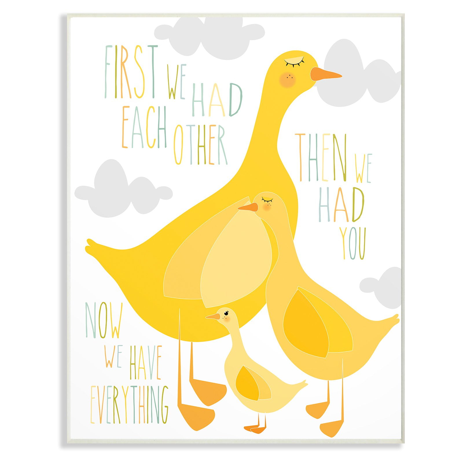 The Stupell Home Decor Collection First We Had Each Other Yellow Ducks Wall Art