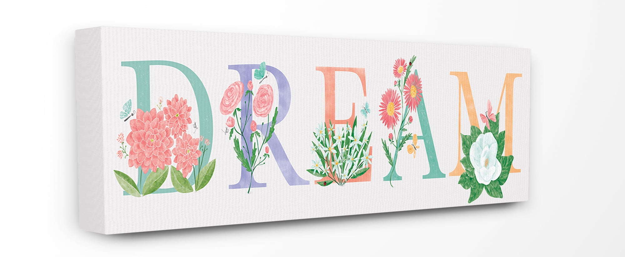 The Stupell Home Decor Collection Floral Dream Typography Wall Art