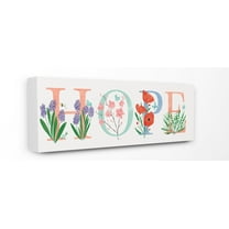 The Stupell Home Decor Collection Floral Hope Typography Oversized Stretched Canvas Wall Art, 13 x 1.5 x 30