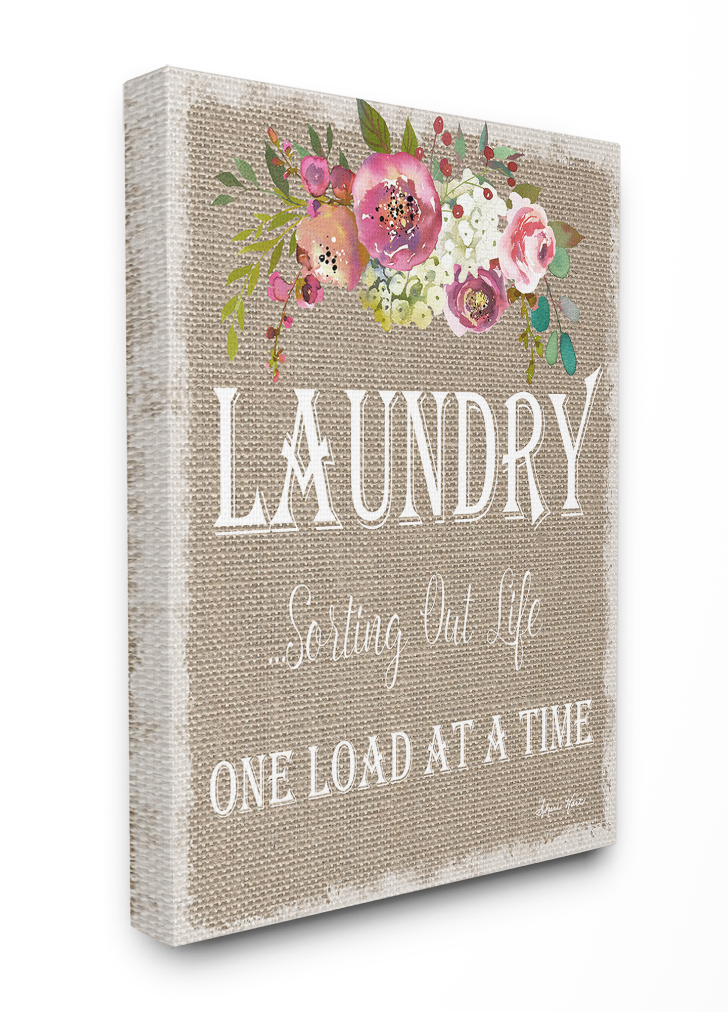 The Stupell Home Decor Collection Floral Linen Laundry Sorting Life Wall Art