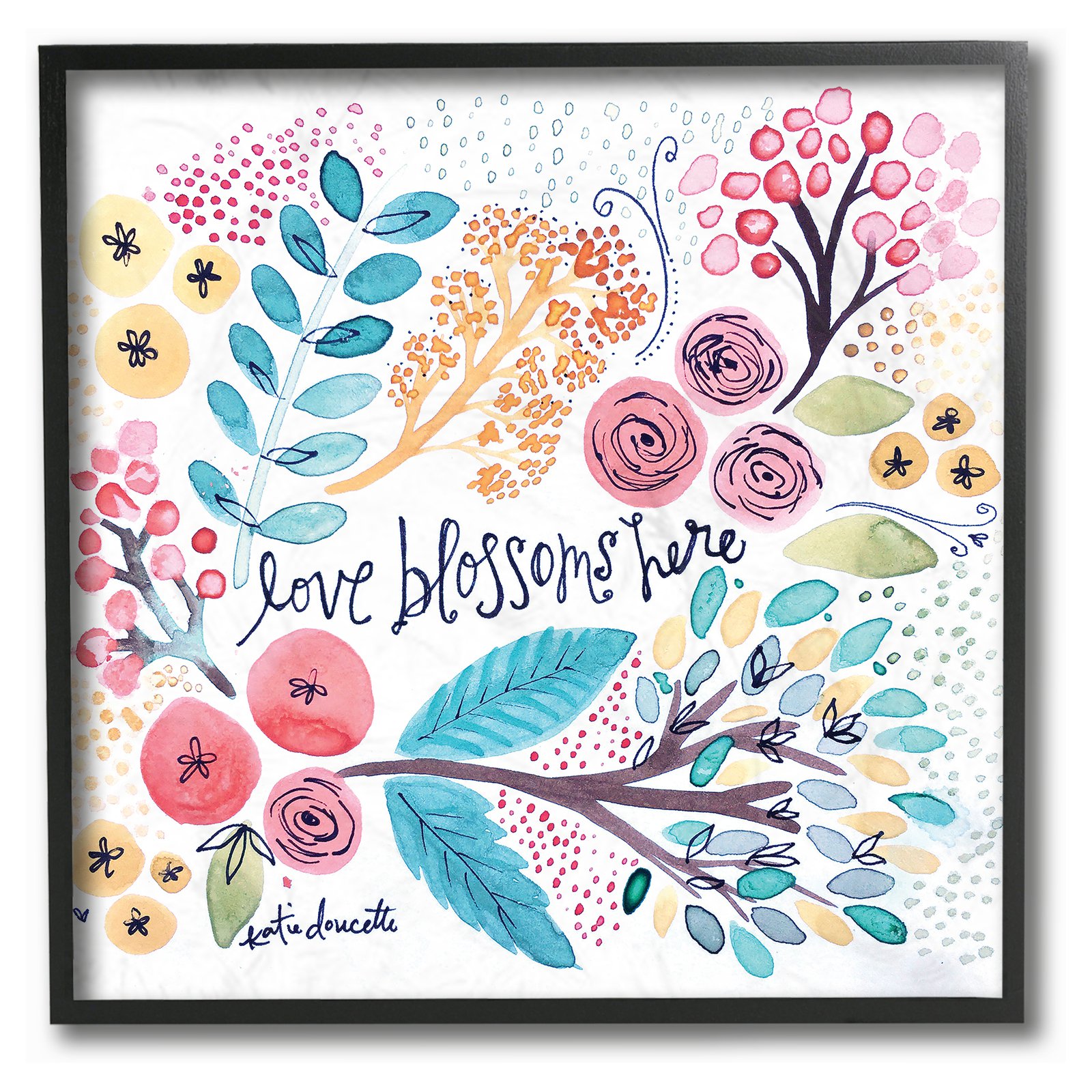 The Stupell Home Decor Collection Floral Love Blossoms Here Wall Art ...