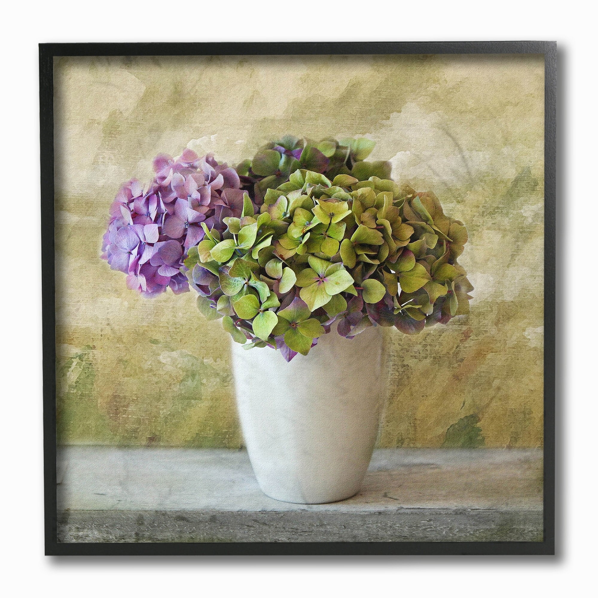 The Stupell Home Decor Collection Floral Textural Purple Hydrangea Framed Giclee Texturized Art, 12 x 1.5 x 12