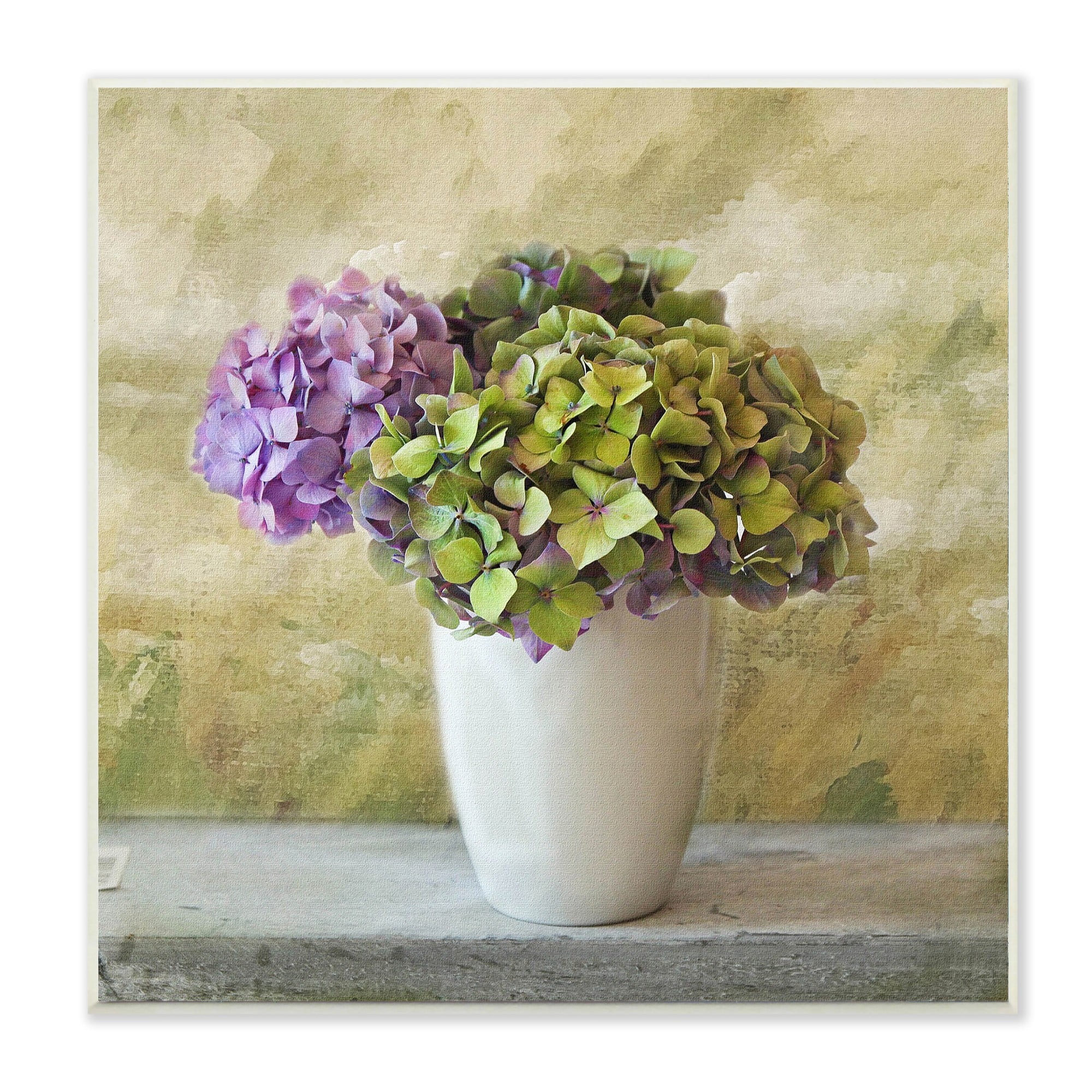 The Stupell Home Decor Collection Floral Textural Purple Hydrangea Wall Plaque Art, 12 x 0.5 x 12