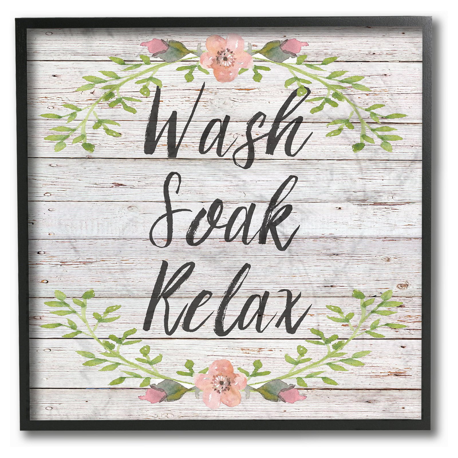 The Stupell Home Decor Collection Floral Wash Soak Relax Wall Art
