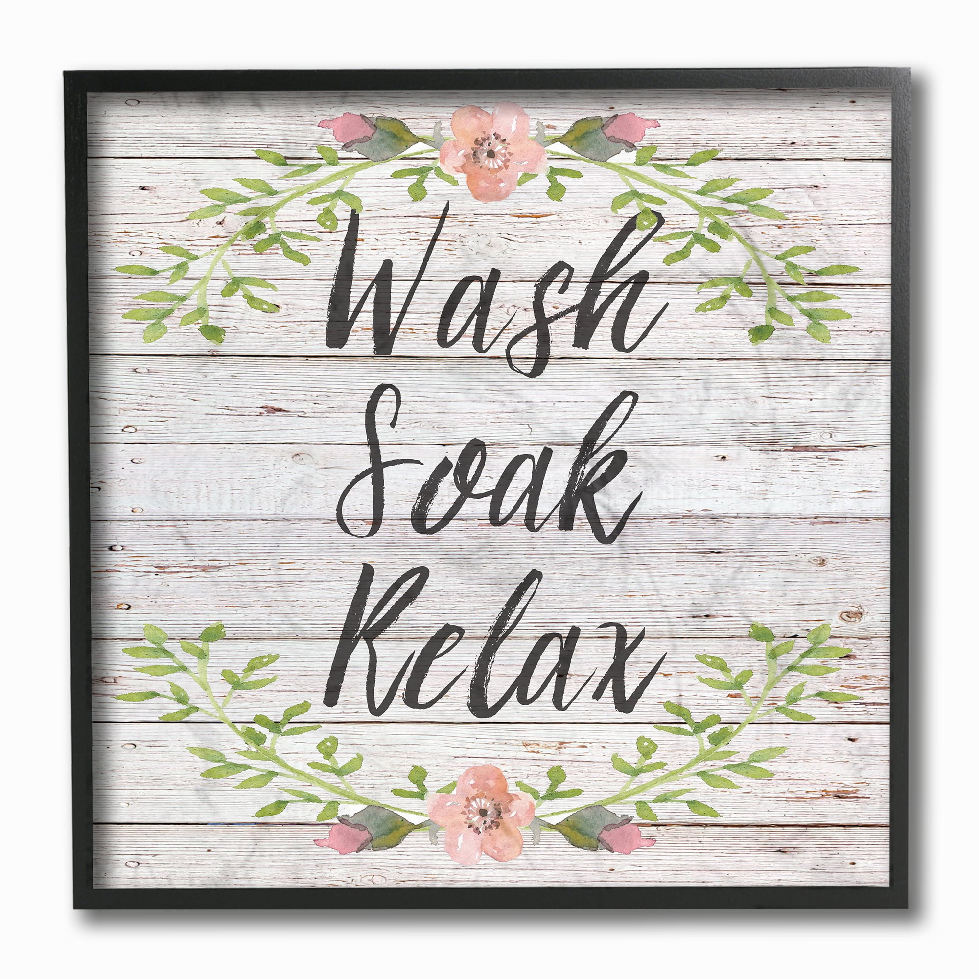 The Stupell Home Decor Collection Floral Wash Soak Relax Wall Art