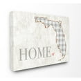 thumbnail image 1 of The Stupell Home Decor Collection Florida Grey Gingham and Floral Heart and Home Oversized Stretched Canvas Wall Art, 24 x 1.5 x 30, 1 of 2