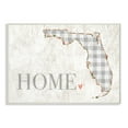 thumbnail image 1 of The Stupell Home Decor Collection Florida Grey Gingham and Floral Heart and Home Wall Plaque Art, 10 x 0.5 x 15, 1 of 2