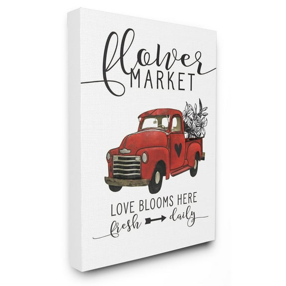 The Stupell Home Decor Collection Flower Market Truck Love Blooms Wall Art