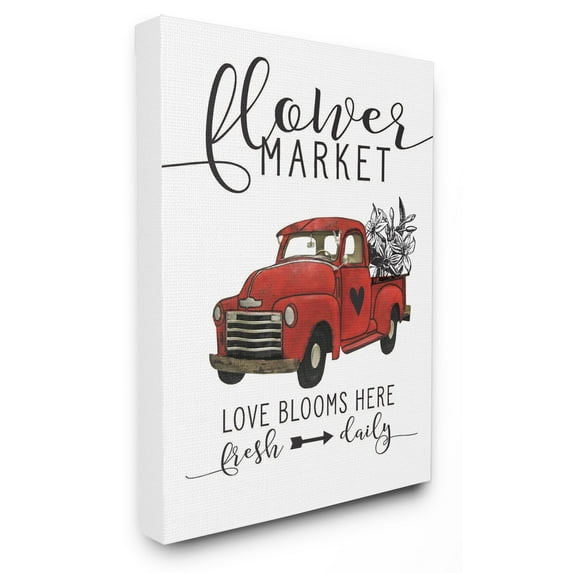 The Stupell Home Decor Collection Flower Market Truck Love Blooms Wall Art