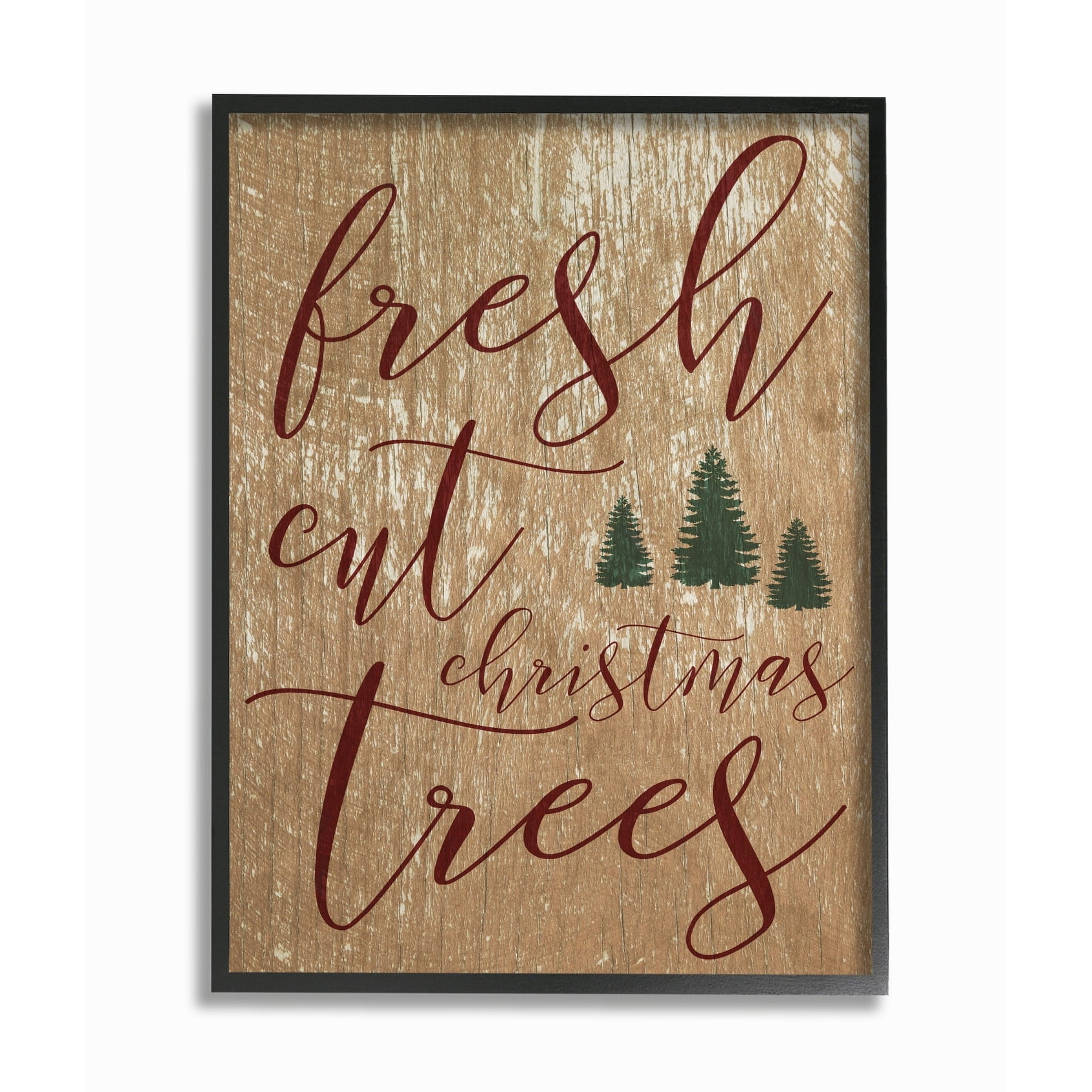 Stupell Fresh Cut Christmas Trees Tan Framed Giclee Texture Art 16 x 20