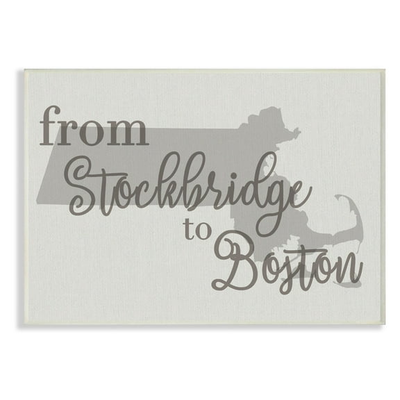 The Stupell Home Decor Collection From Stockbridge To Boston Typography Map Wall Plaque