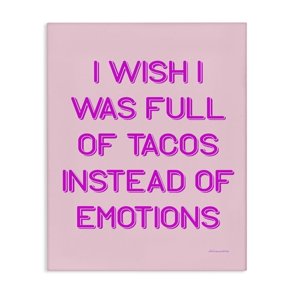 Stupell Industries Eclectic Full of Tacos Instead of Emotions Canvas Art, 30 x 40, by House of Lulu