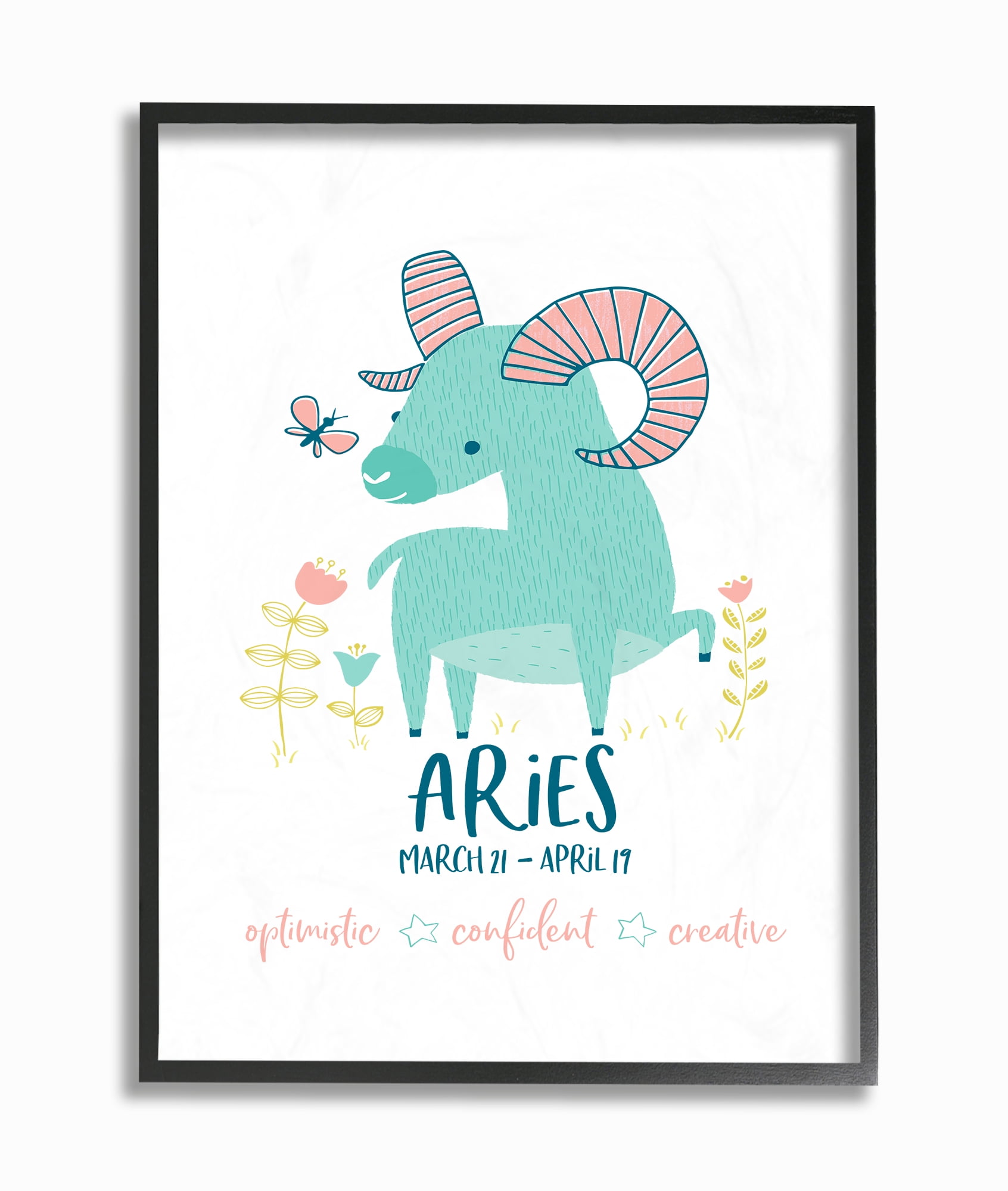 The Stupell Home Decor Collection Fun Modern Zodiac Aries Ram Wall Art