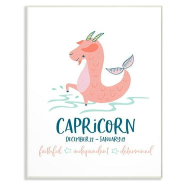 The Stupell Home Decor Collection Fun Modern Zodiac Capricorn Goat Fish Wall Art