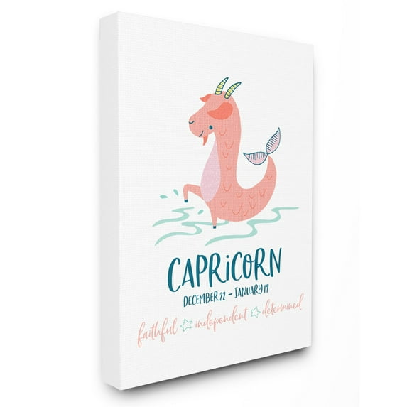 The Stupell Home Decor Collection Fun Modern Zodiac Capricorn Goat Fish Wall Art