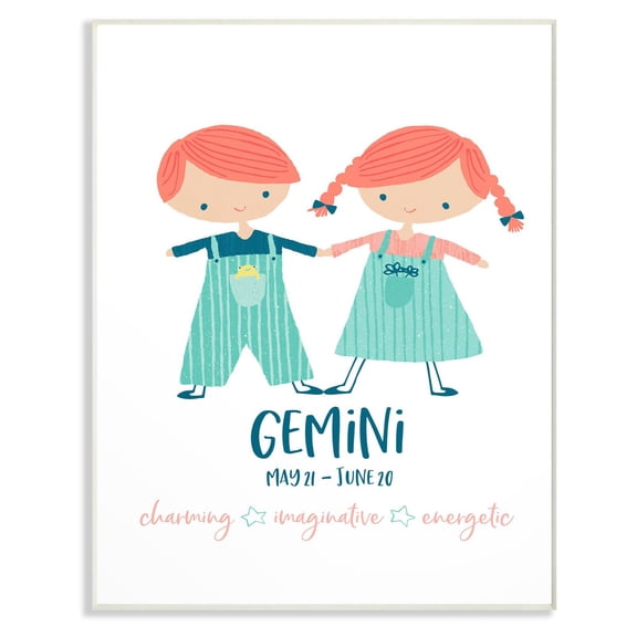 The Stupell Home Decor Collection Fun Modern Zodiac Gemini Children Wall Art
