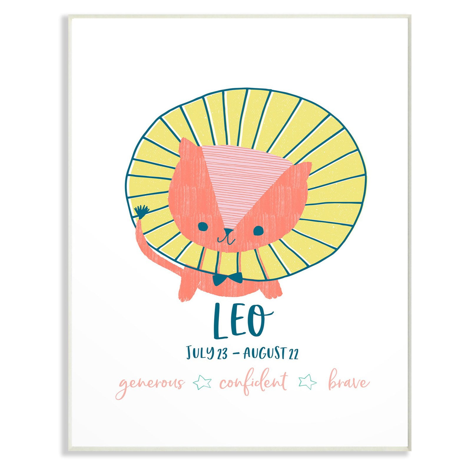 The Stupell Home Decor Collection Fun Modern Zodiac Leo Lion Wall Art