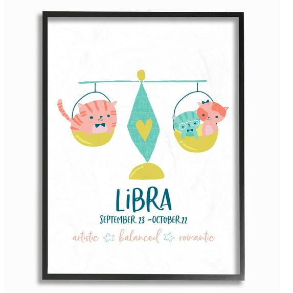 The Stupell Home Decor Collection Fun Modern Zodiac Libra Kittens Wall Art