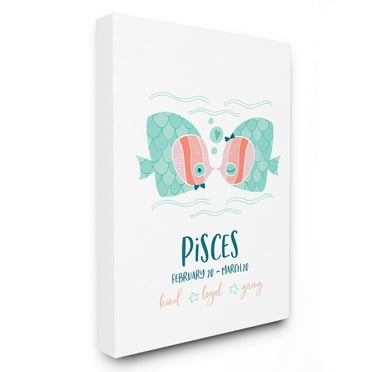 The Stupell Home Decor Collection Fun Modern Zodiac Pisces Fish Wall Art