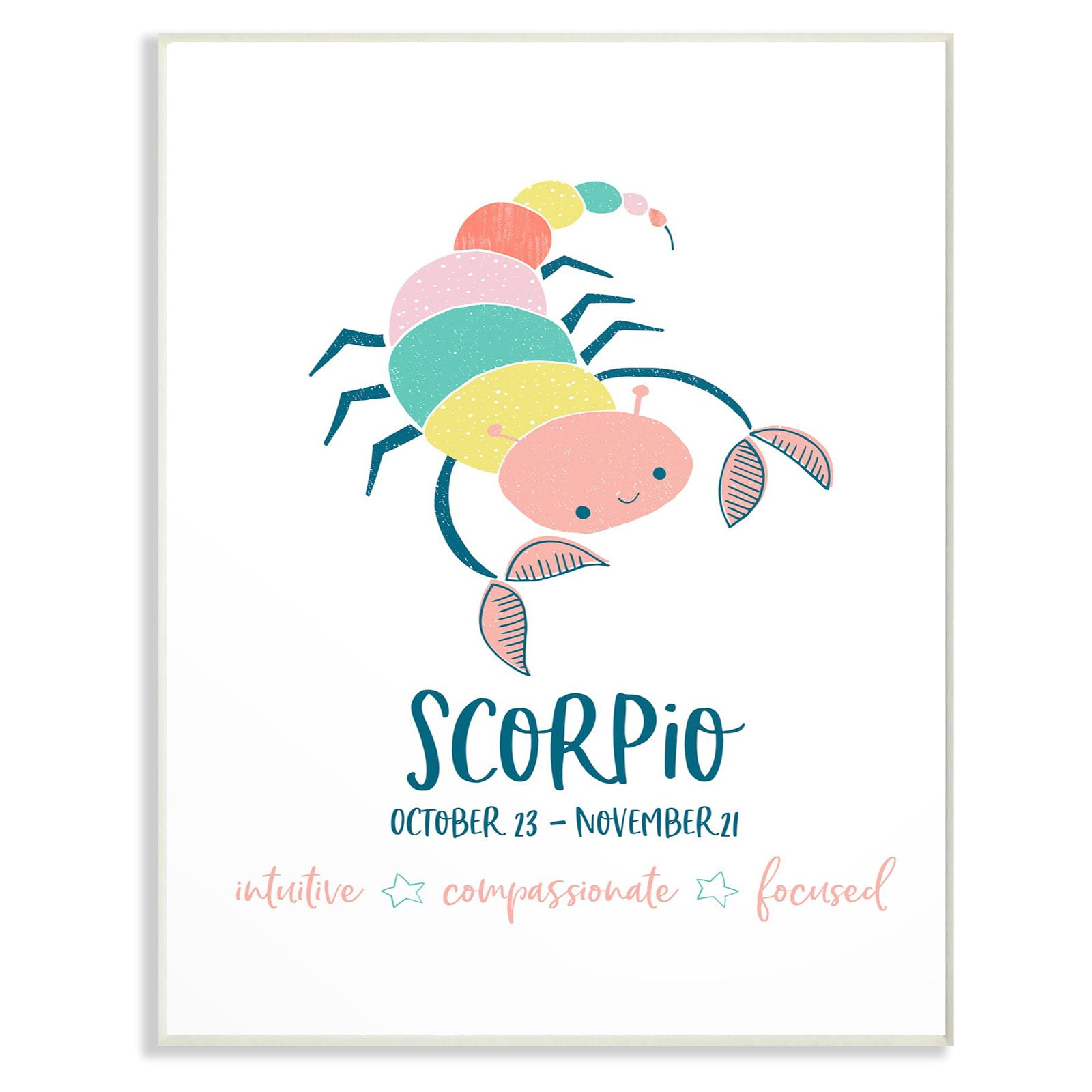 the kids room by stupell fun modern zodiac scorpio scorpion stretched canvas wall art, 30 x 1.5 x 40