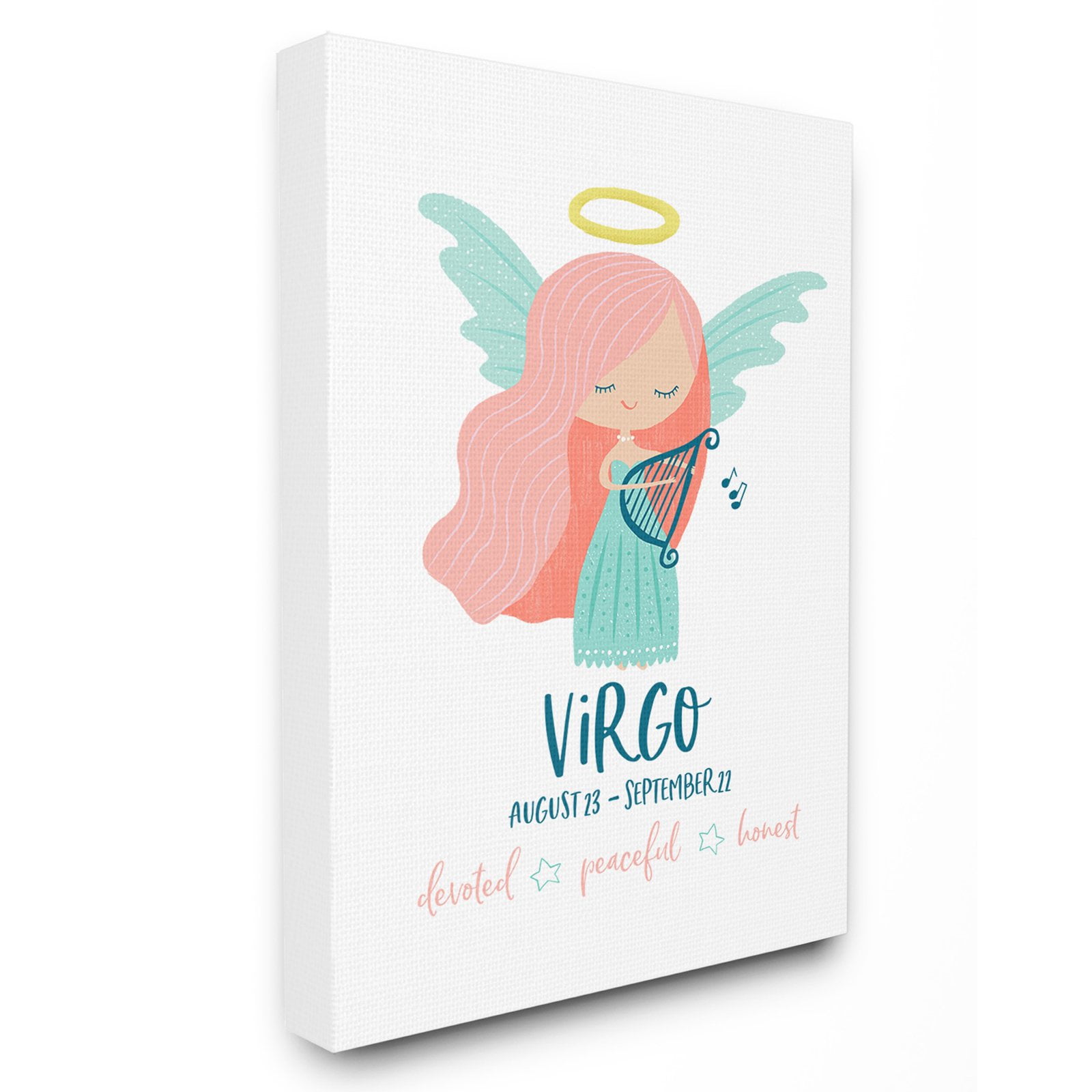 the kids room by stupell fun modern zodiac virgo angel oversized wall plaque art, 12.5 x 0.5 x 18.5