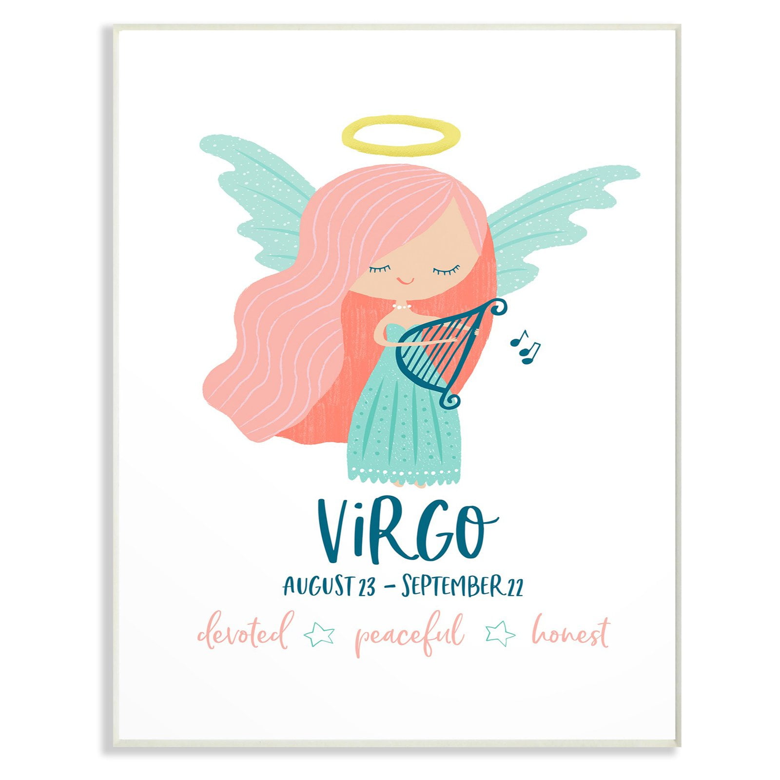 The Kids Room by Stupell Fun Modern Zodiac Virgo Angel Wall Plaque