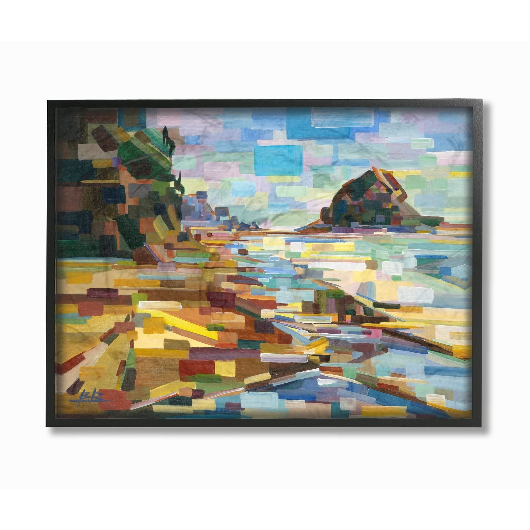 Stupell Geometric Downeast Rocky Coast Framed Giclee Texture Art 11 x 14