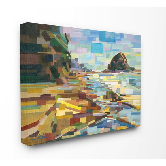 The Stupell Home Decor Collection Geometric Downeast Rocky Coast Wall Art