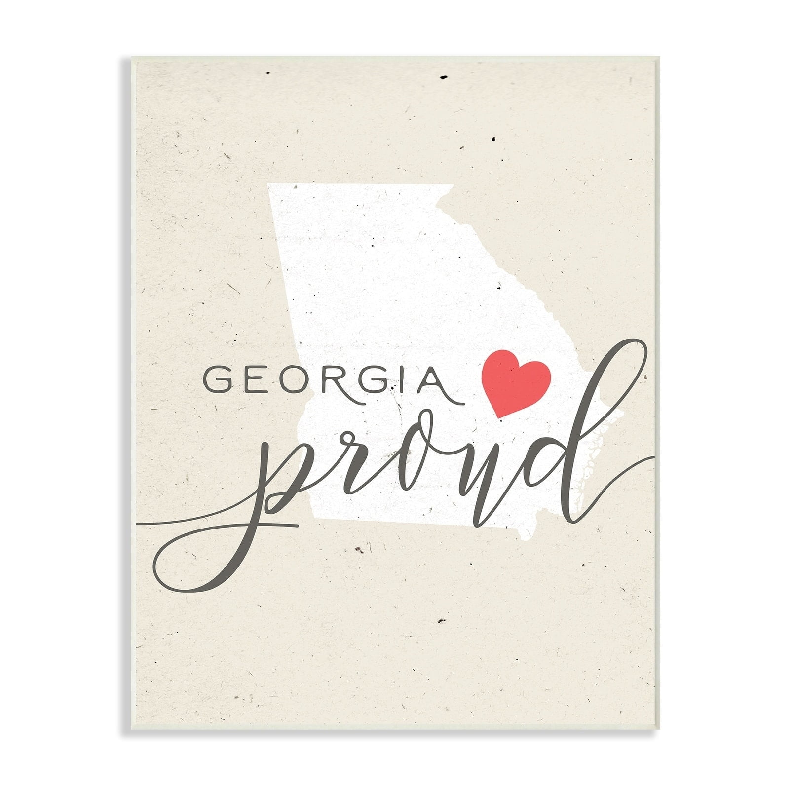 The Stupell Home Decor Collection Georgia Proud with Heart Wall Plaque Art