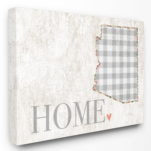 The Stupell Home Decor Collection Gingham Arizona Heart and Home Wall Art