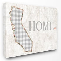 The Stupell Home Decor Collection Gingham California Heart and Home Wall Art