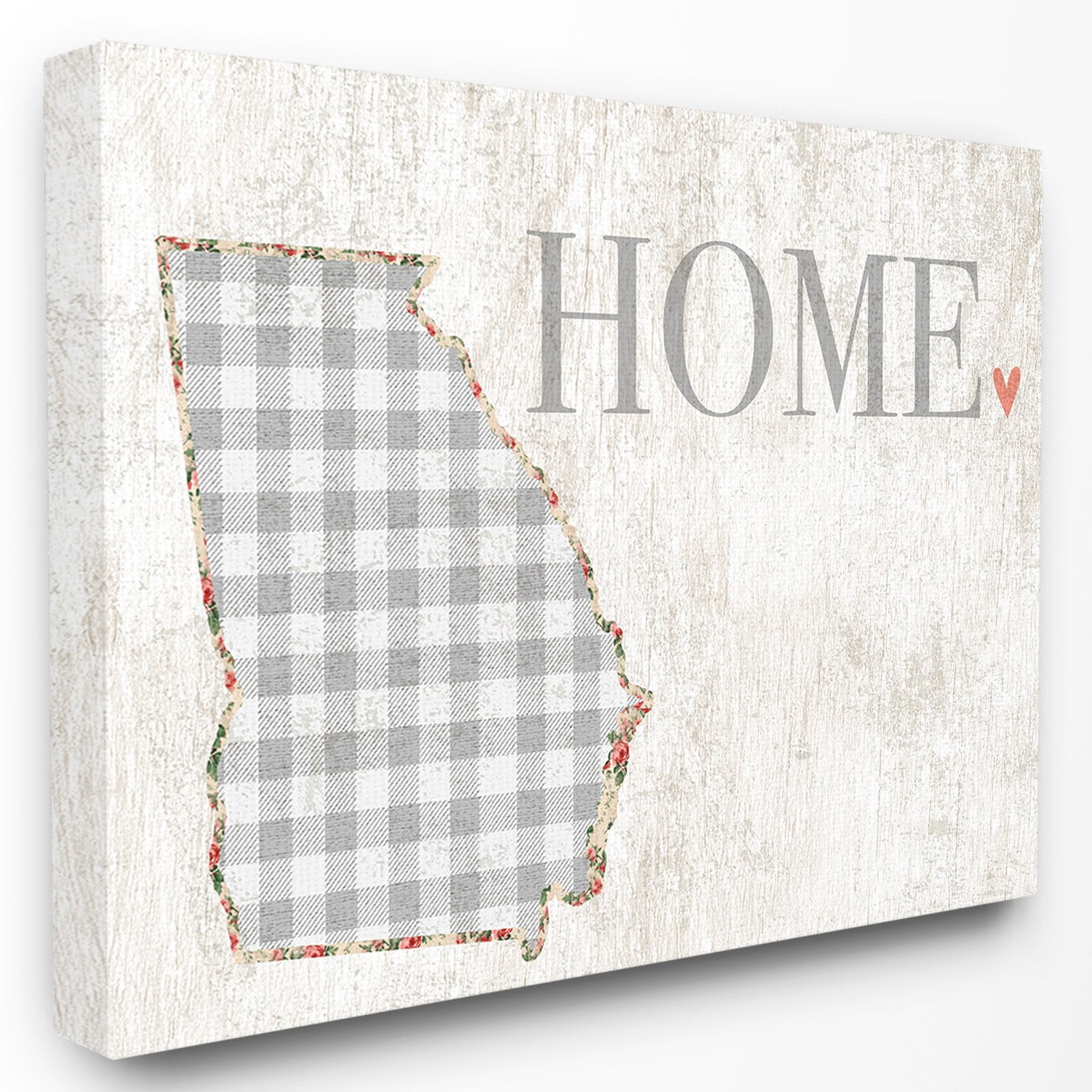 The Stupell Home Decor Collection Gingham Georgia Heart and Home Wall Art