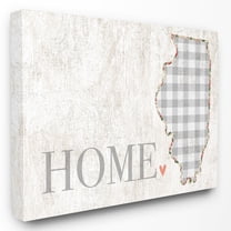 The Stupell Home Decor Collection Gingham Illinois Heart and Home Wall Art