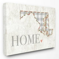 The Stupell Home Decor Collection Gingham Maryland Heart and Home Wall Art