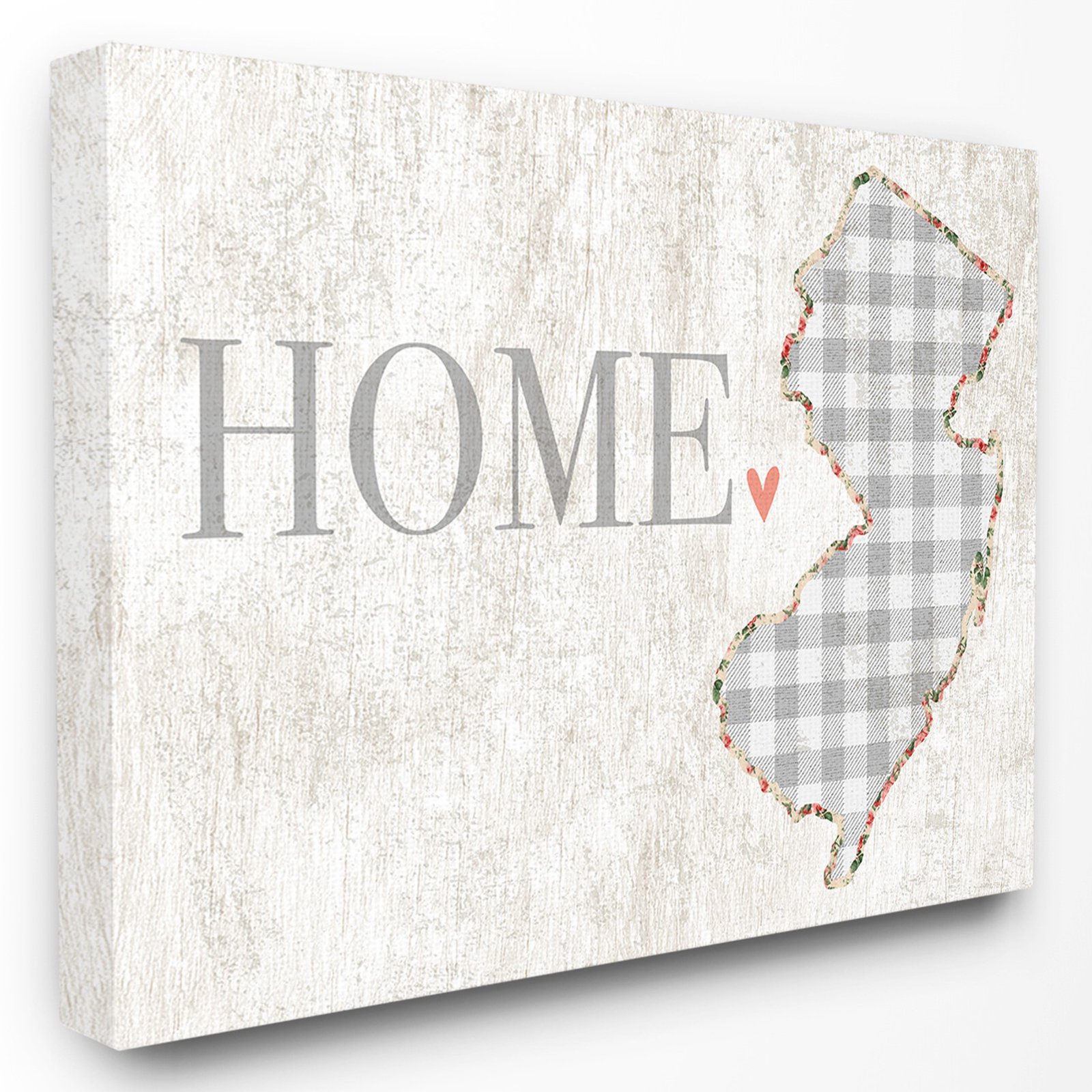 The Stupell Home Decor Collection Gingham New Jersey Heart and Home Wall Art