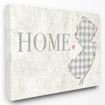 The Stupell Home Decor Collection Gingham New Jersey Heart and Home Wall Art