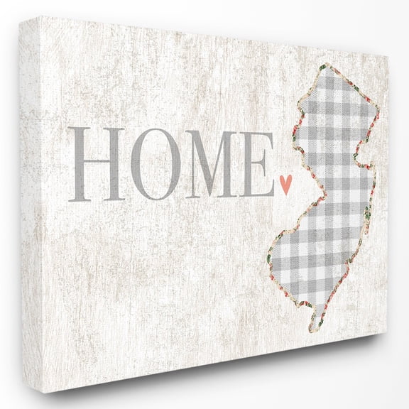 The Stupell Home Decor Collection Gingham New Jersey Heart and Home Wall Art