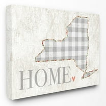 The Stupell Home Decor Collection Gingham New York Heart and Home Wall Art