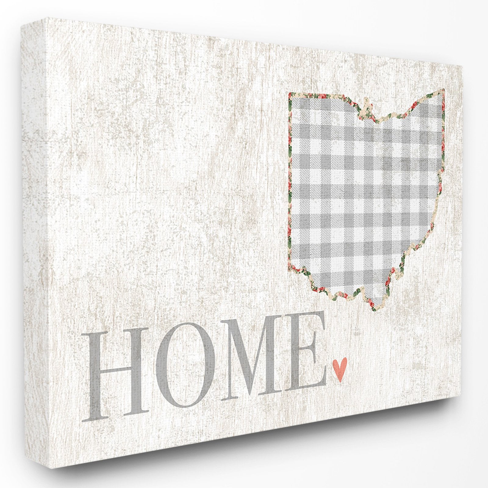 The Stupell Home Decor Collection Gingham Ohio Heart and Home Wall Art