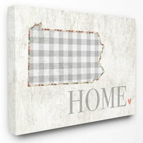 The Stupell Home Decor Collection Gingham Pennsylvania Heart and Home Wall Art