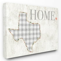 The Stupell Home Decor Collection Gingham Texas Heart and Home Wall Art