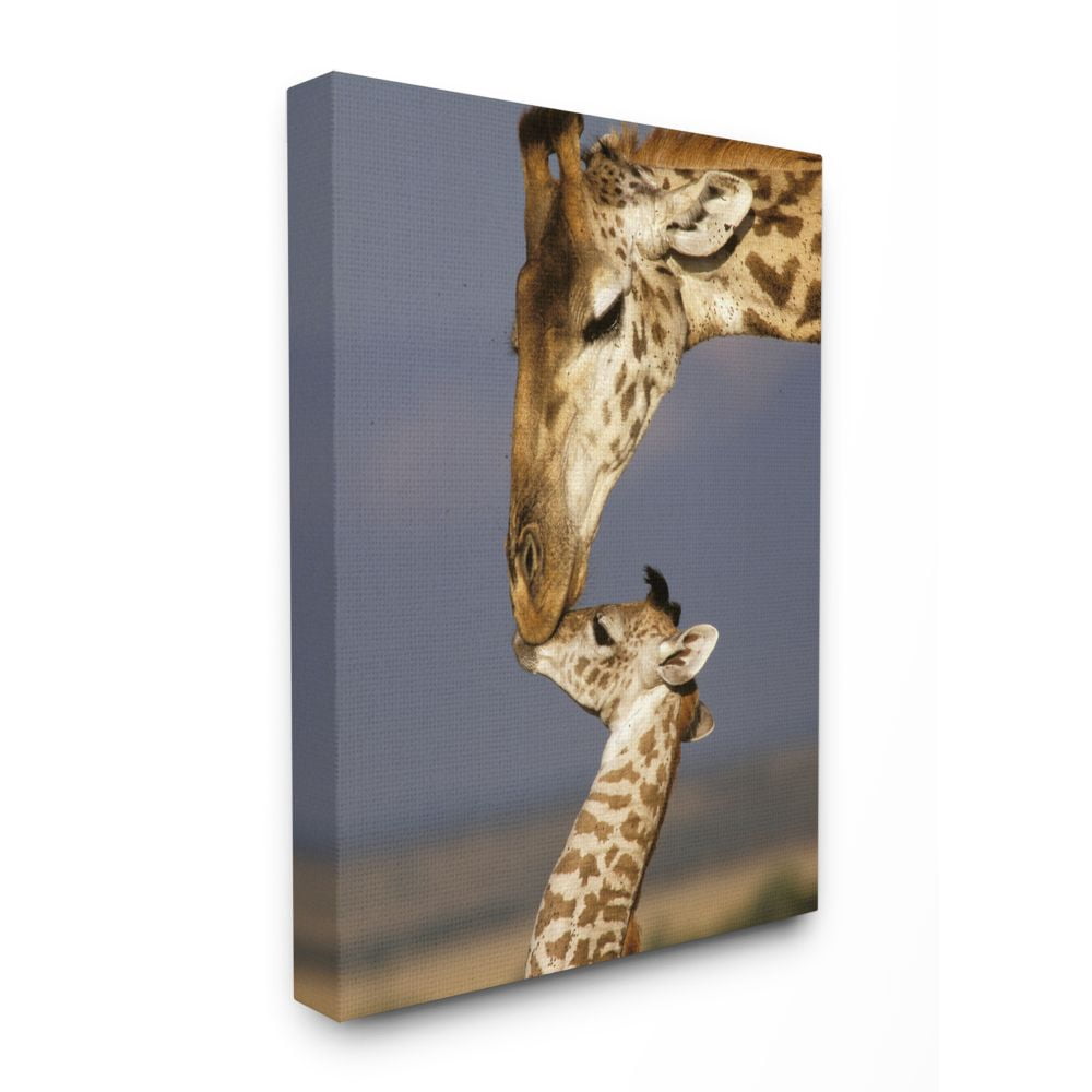 The Stupell Home Decor Collection Giraffe Family Mother with Calf Canvas Wall Art