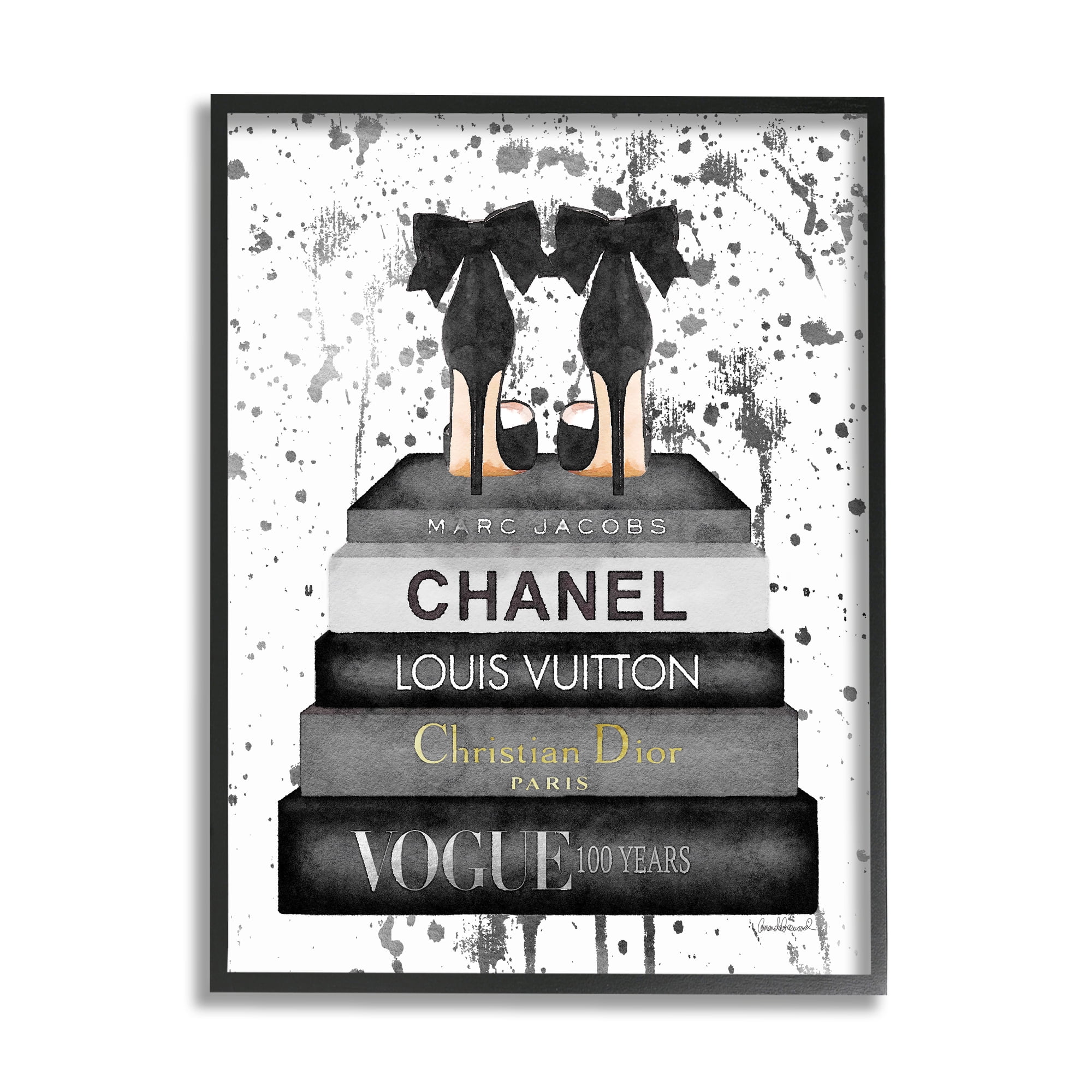 Glam Fashion Book Stack with Bow Pumps Canvas Print