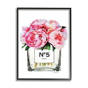The Stupell Home Decor Collection Glam Paris Vase with Pink Peony Framed Giclee Texturized Art