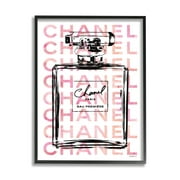 The Stupell Home Decor Collection Glam Perfume Bottle With Words Pink Black Framed Giclee Texturized Art