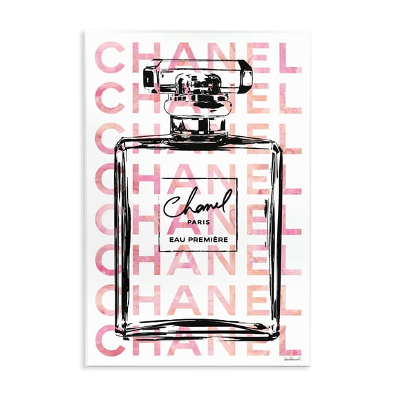 The Stupell Home Decor Collection Glam Perfume Bottle With Words Pink Black Wall Plaque Art